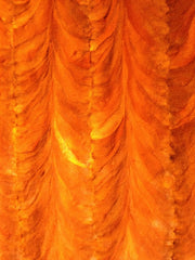 Orangered sheared mink paw plate #86